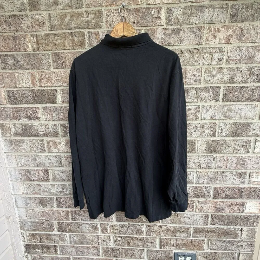 Polo Ralph Lauren Classic Fit Black Long Sleeve Polo Shirt Mens XL Red Pony Logo